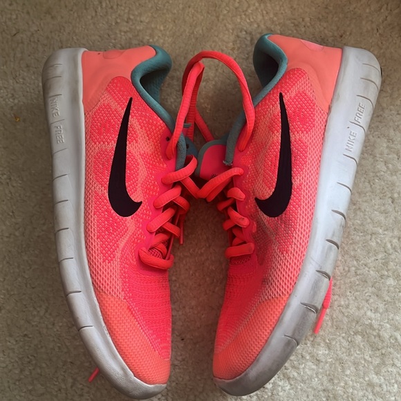 Nike run free pink/teal blue size 4.5 - Picture 3 of 6